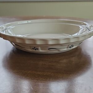 Longaberger Pottery Woven Traditions  10” Pie Plate